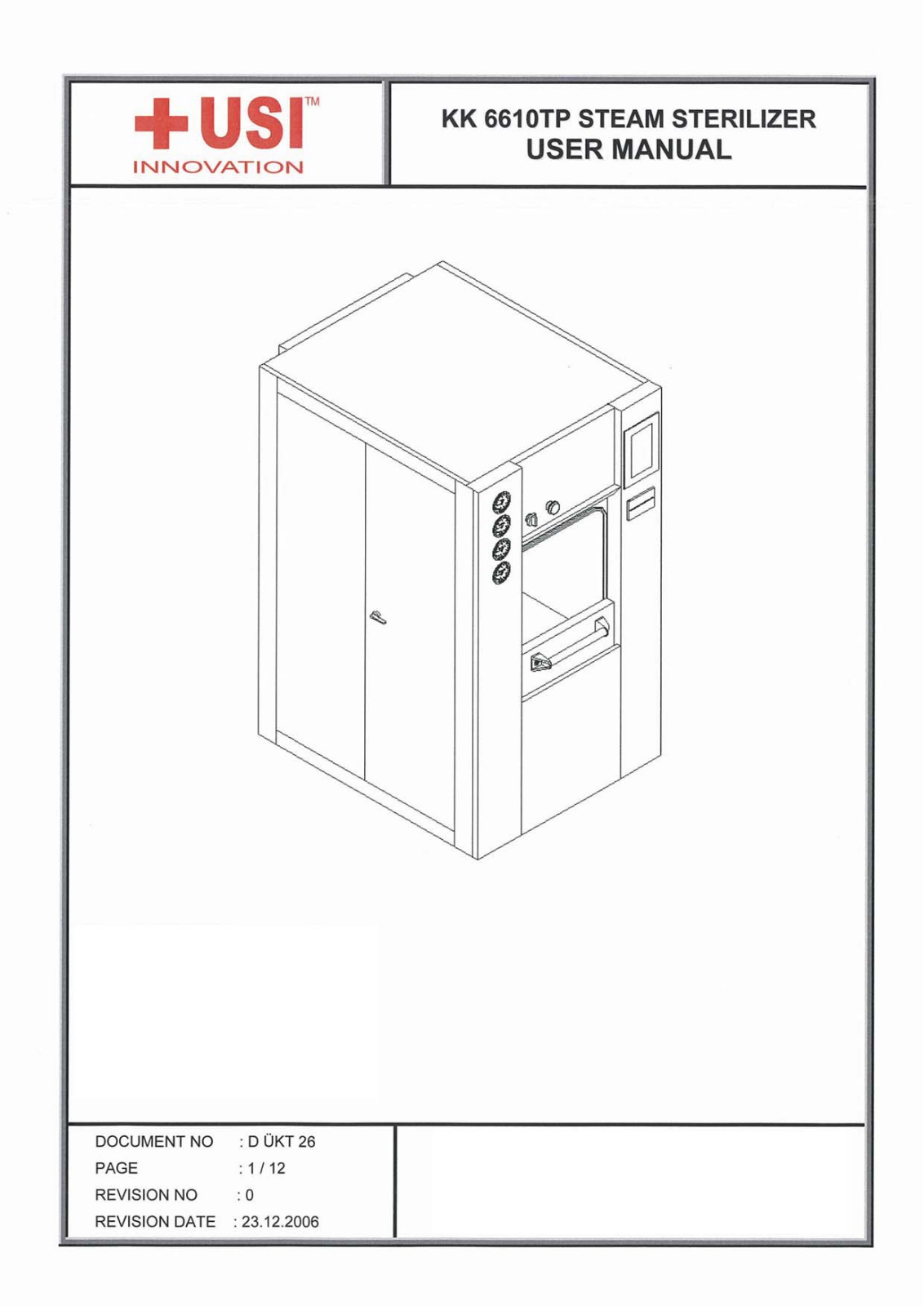 Usi KK6610, Sterilizer KK6610 User manual