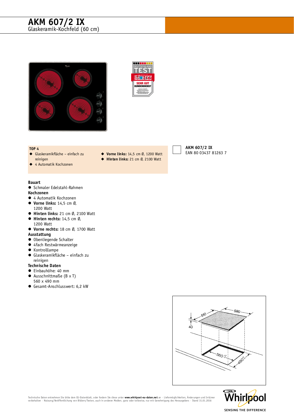 Whirlpool AKM 607/IX/02 INSTRUCTION FOR USE