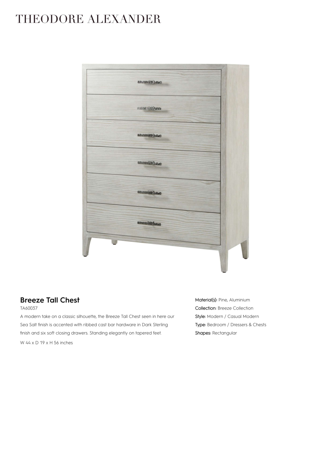Theodore Alexander FPLJ6667 Specifications - ManualMachine.com