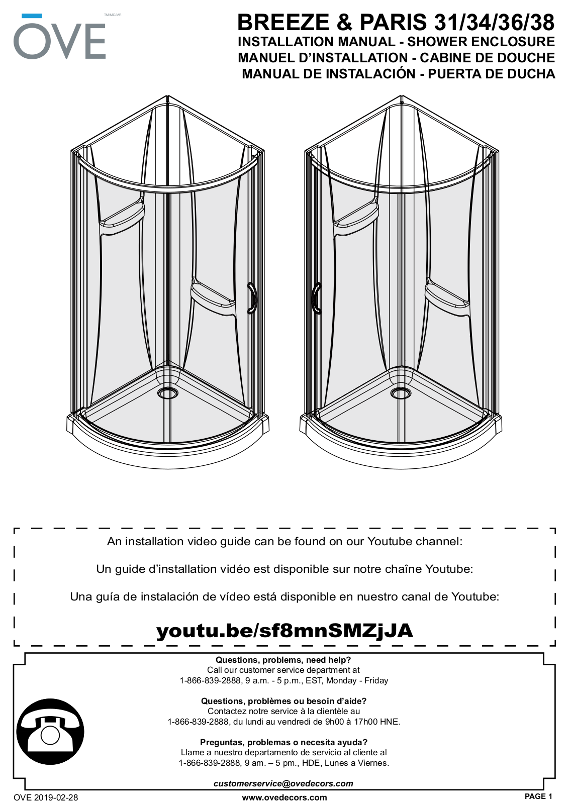 OVE Breeze, Paris, Breeze 31, Breeze 38, Breeze 34 Installation Manual - ManualMachine.com