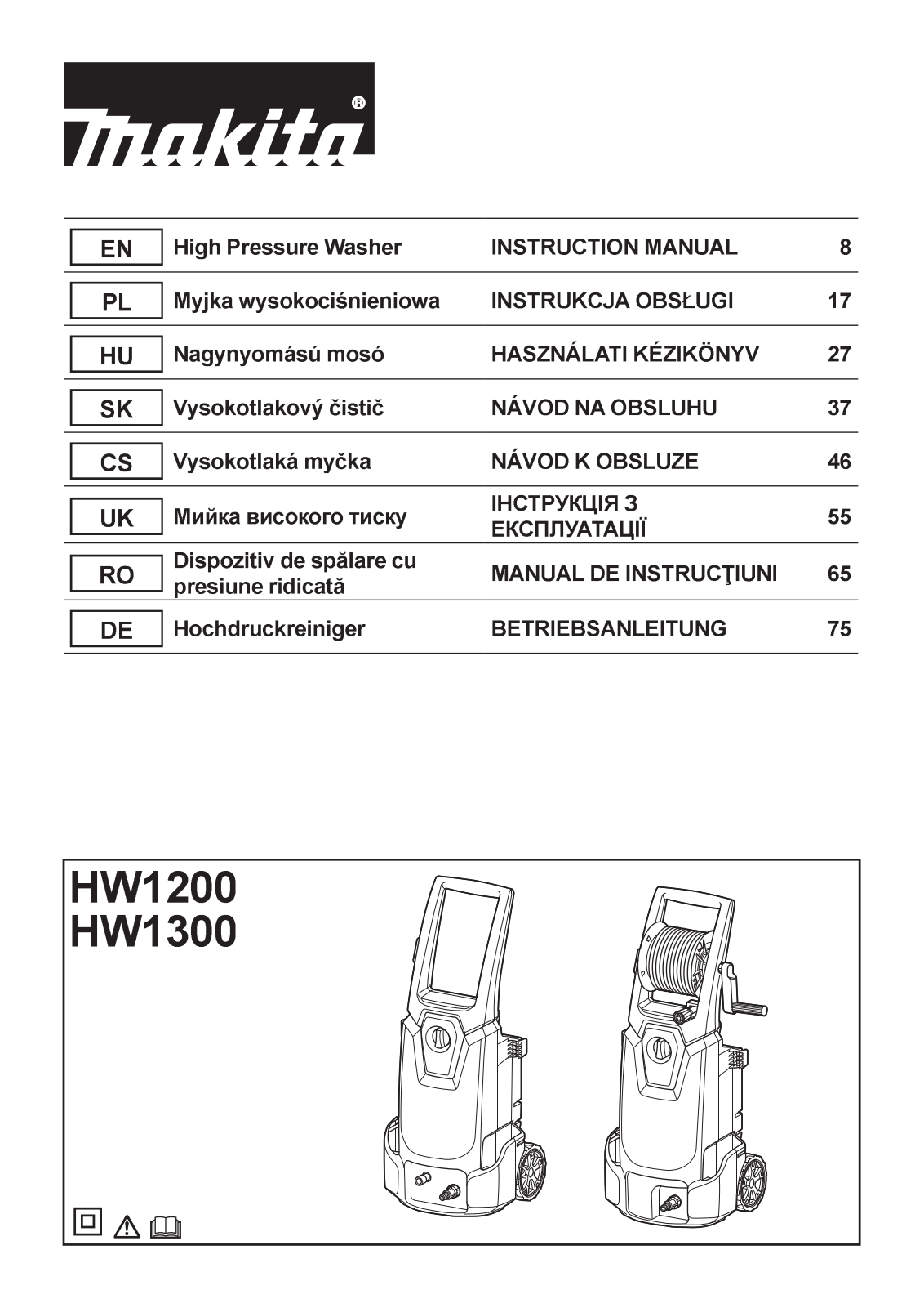 Makita HW1200 Operating Instructions