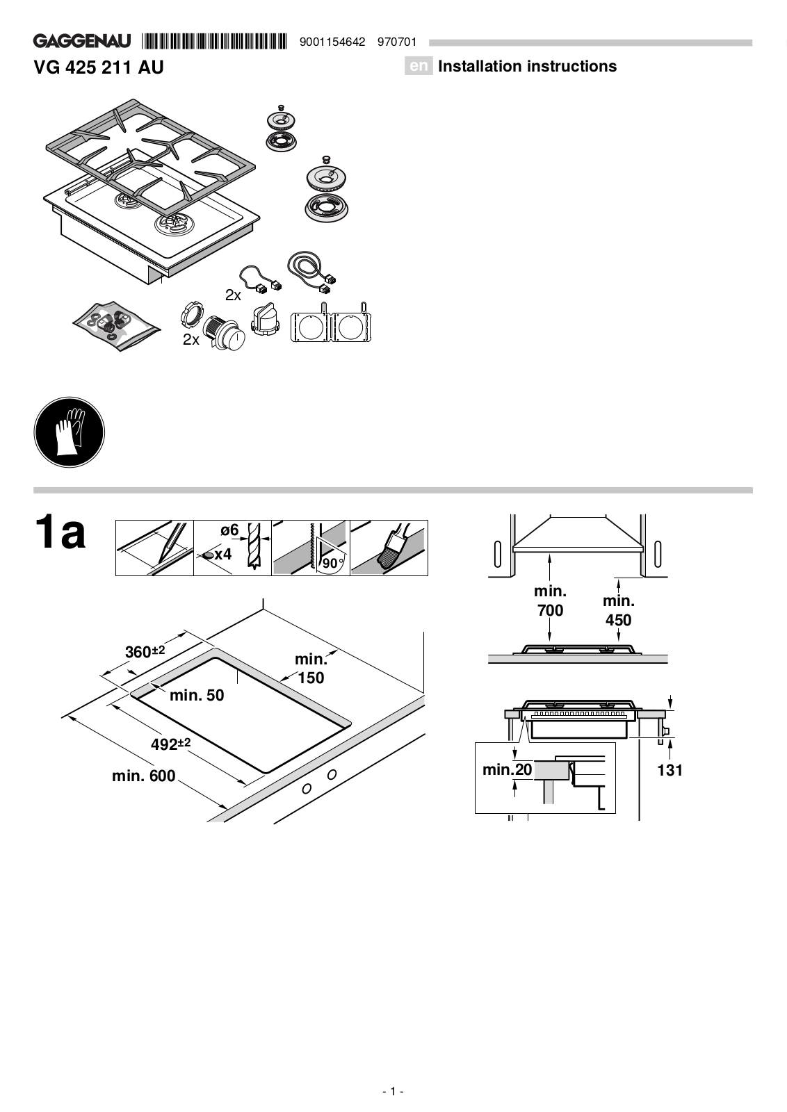 Gaggenau VG425211AU Installation Guide