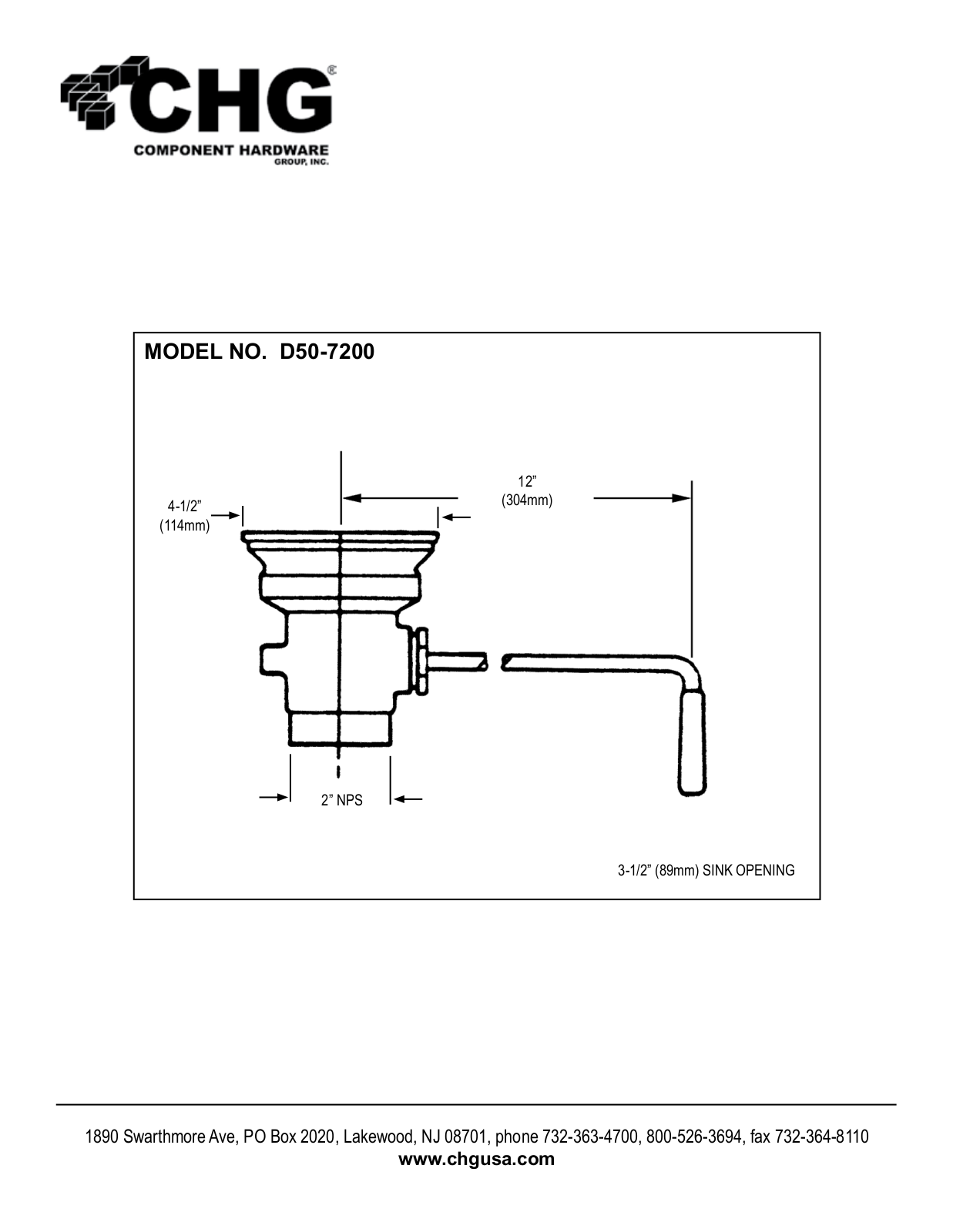 Component Hardware D50-7200 User Manual