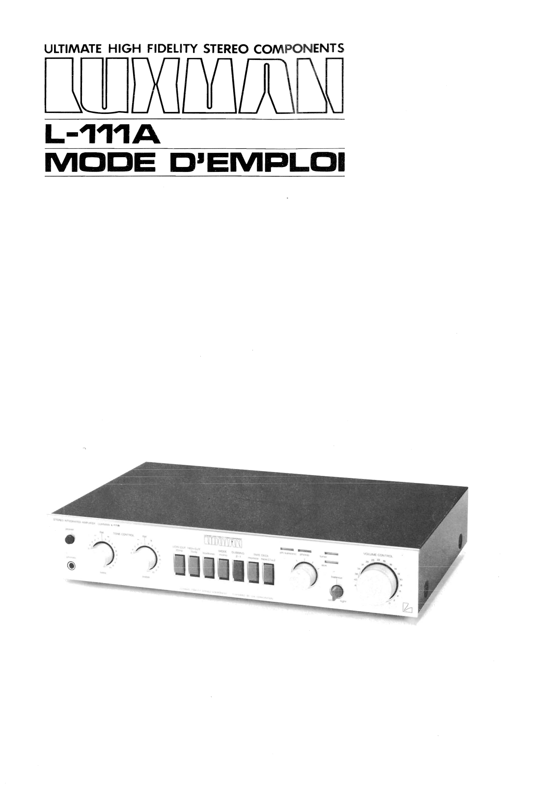 Luxman L-111-A Owners Manual