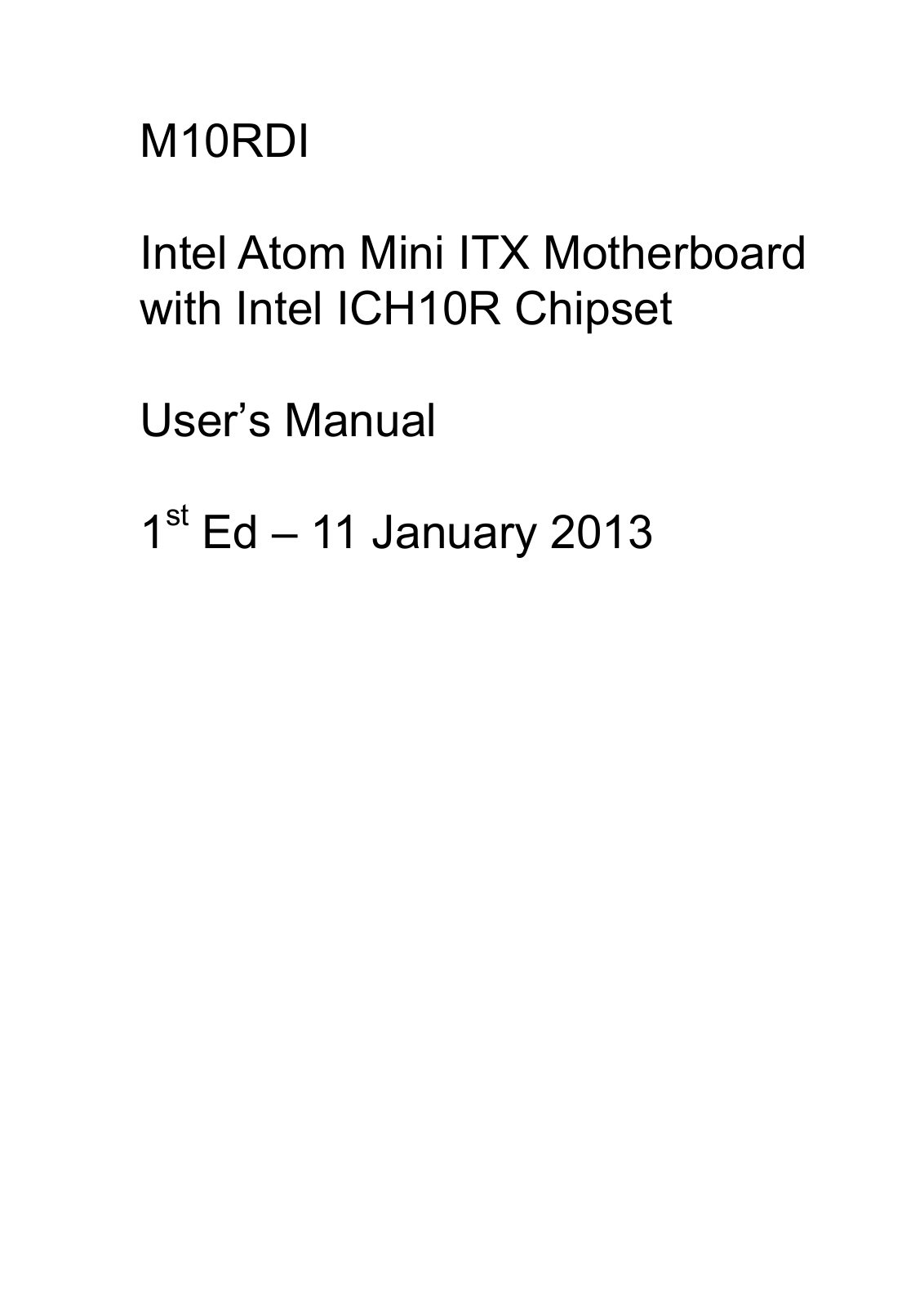 Gigabyte M10RDI User Manual