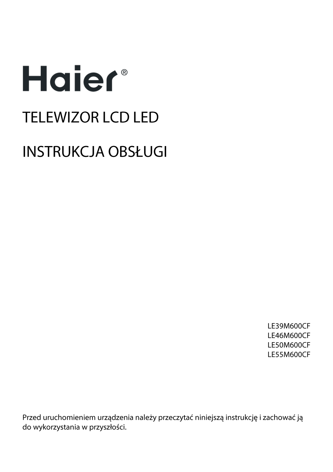 Haier LE48M600CF User Manual