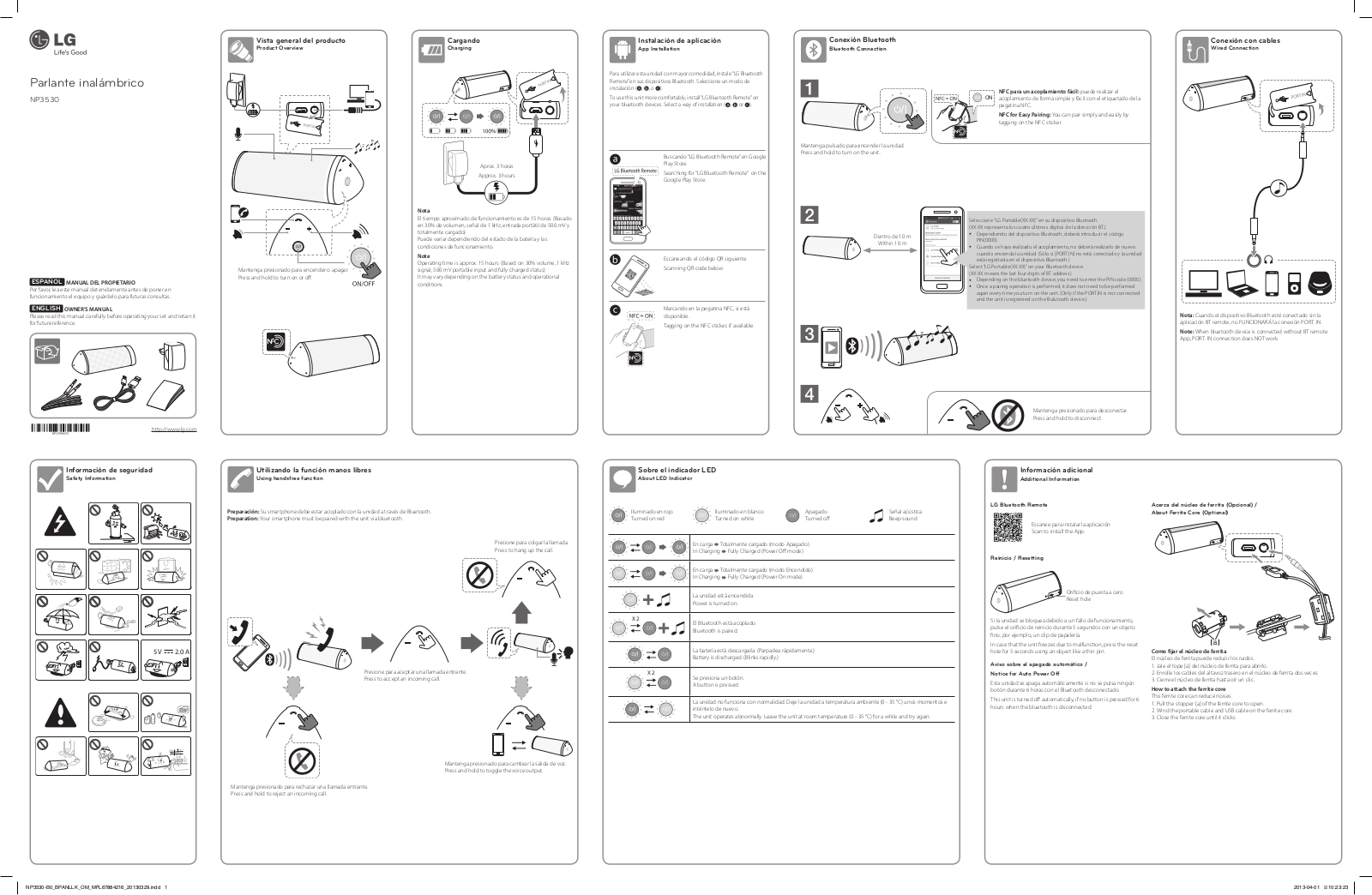 LG NP3530 Owner's Manual