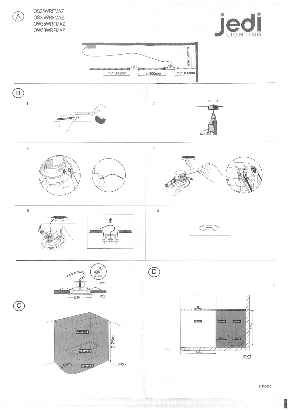 JEDI Lighting OS25WRFMAZ, OS35WRFMAZ, OW35WRFMAZ, OW50WRFMAZ User guide - ManualMachine.com