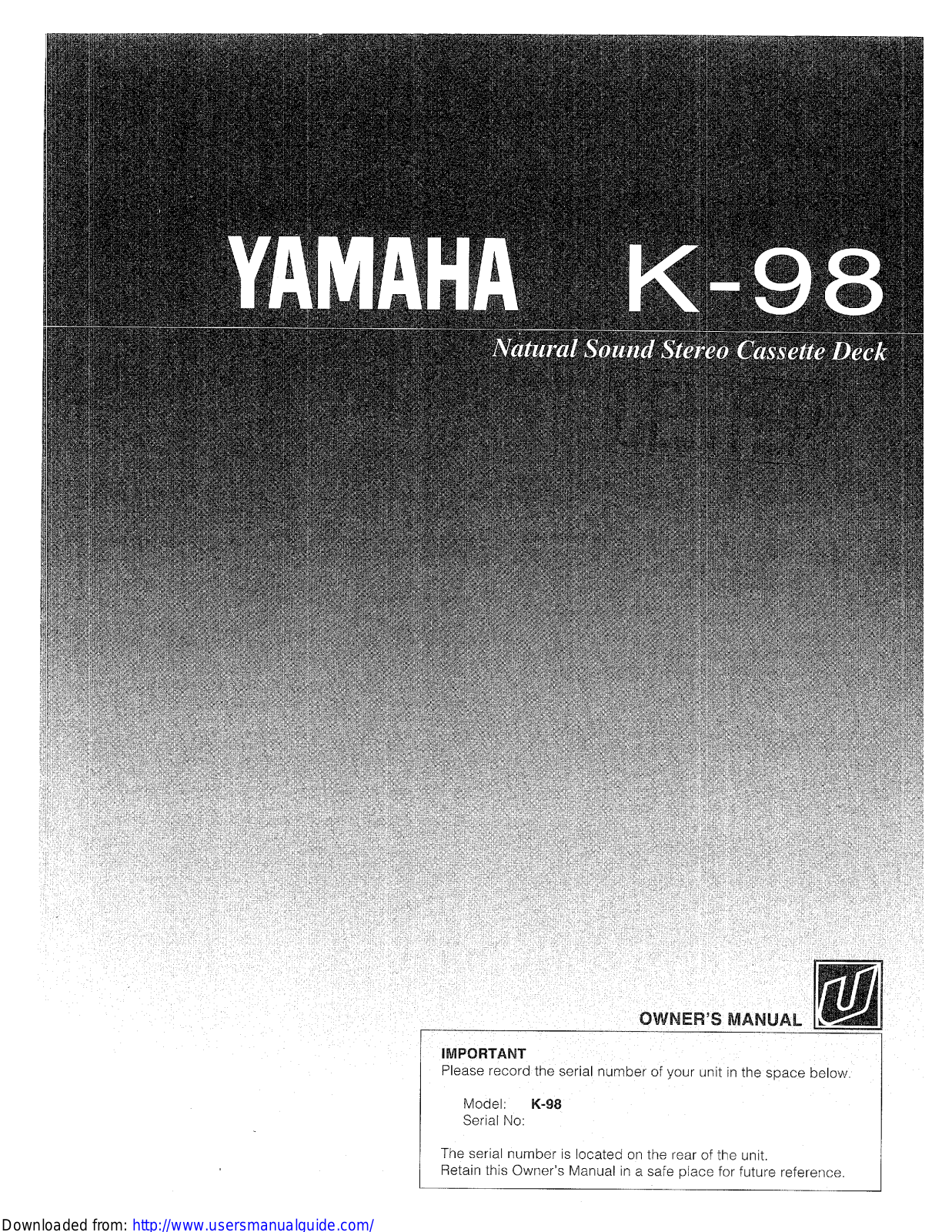 Yamaha Audio K-98 User Manual