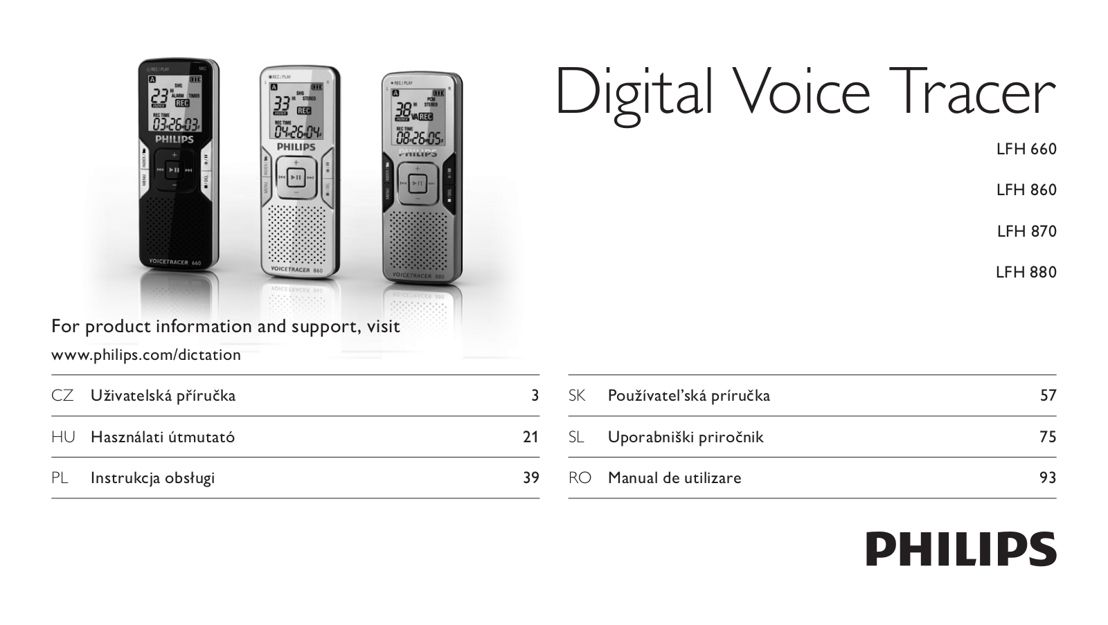 Philips LFH 660, LFH 860, LFH 870, LFH 880 User Manual