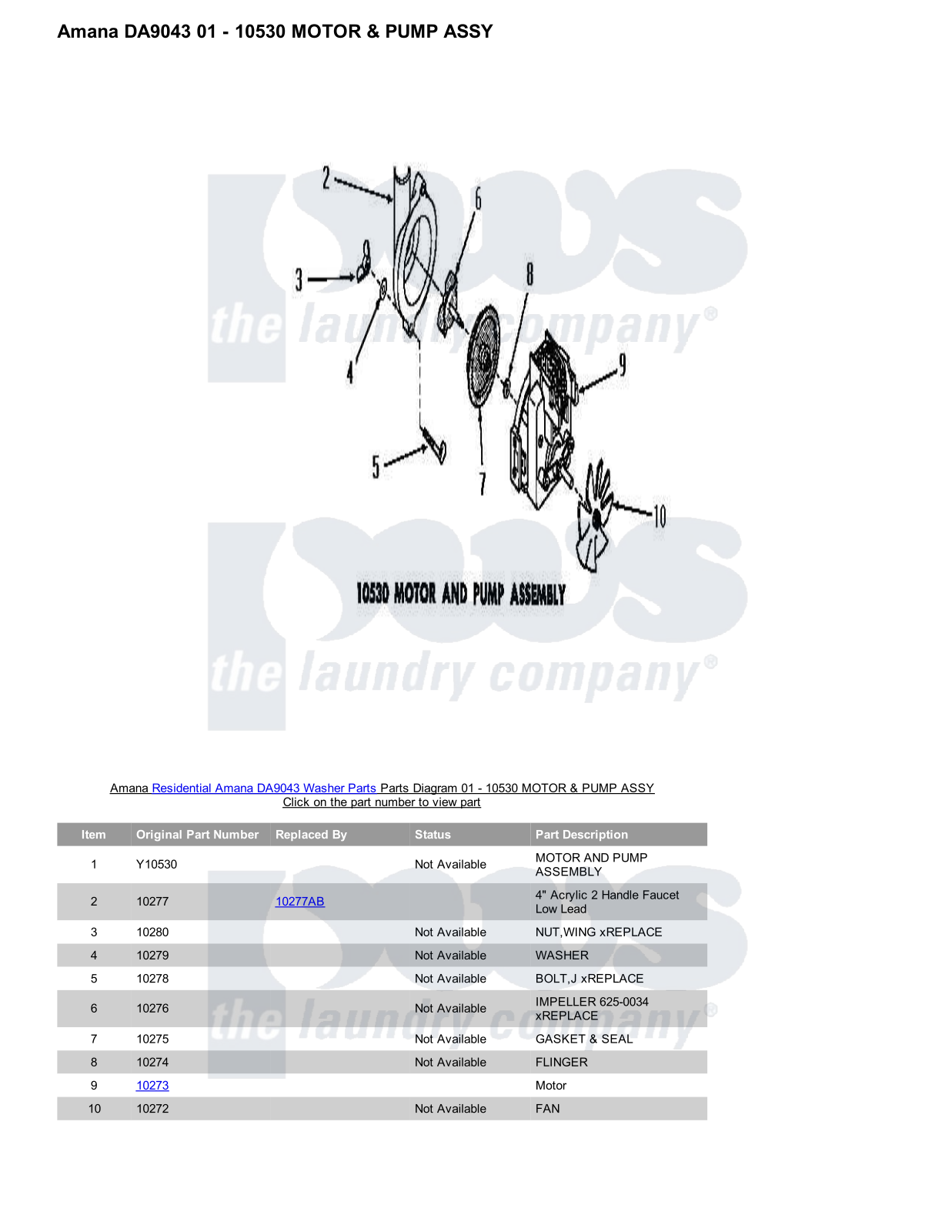 Amana DA9043 Parts Diagram