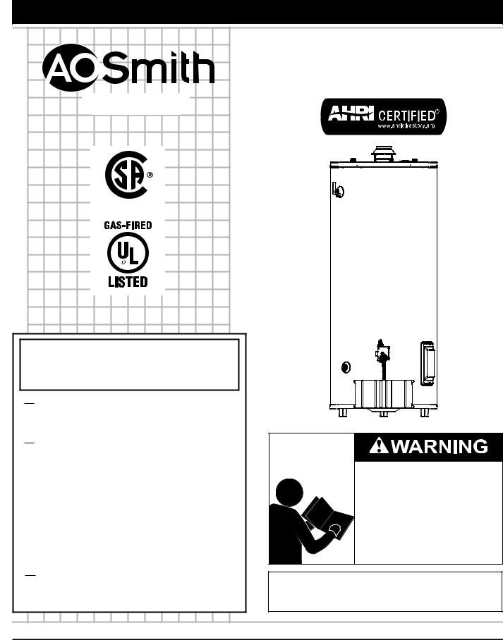 A.O. Smith BL-80, BL-100 Installation Manual