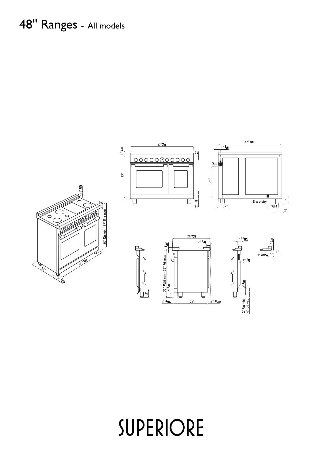 Superiore RN482SCSS, RN482SPSS Dimensions - ManualMachine.com