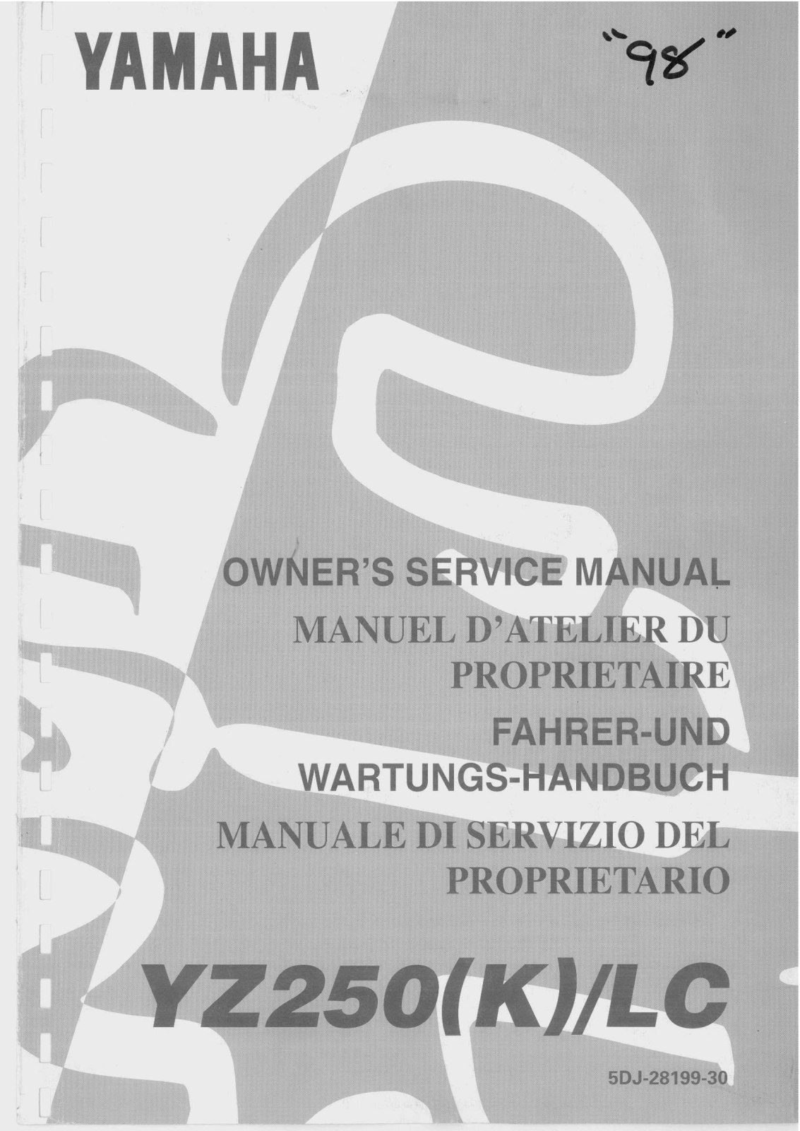 Yamaha YZ250 KLC 1998 Owner's manual