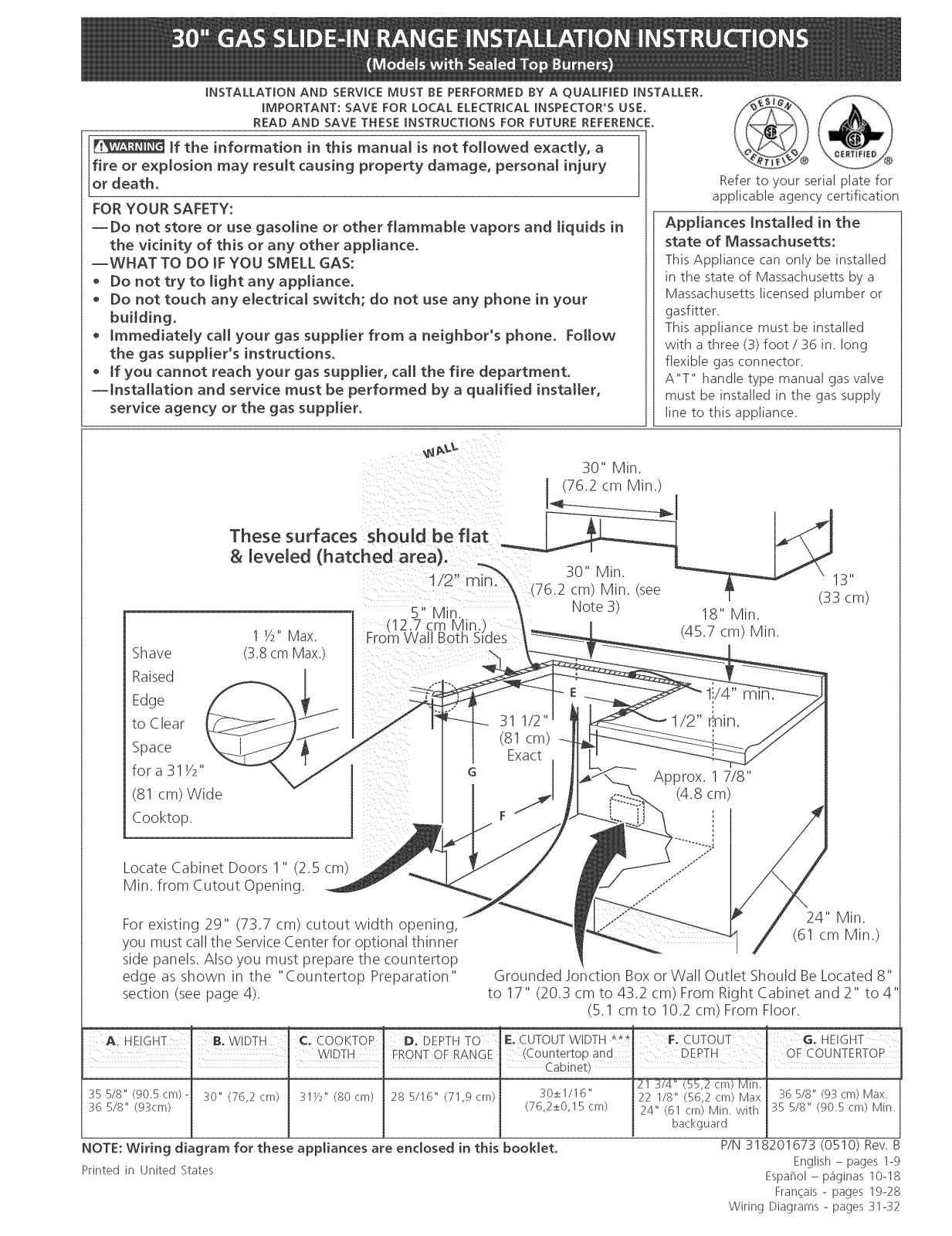 Frigidaire CFGS365EB1, CFGS365EB2, CFGS365EB3, CFGS365EB5, CFGS365ES1 Installation Guide - ManualMachine.com