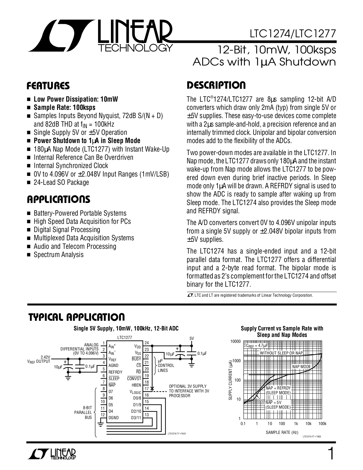 Linear Technology LTC1274, LTC1277 Datasheet