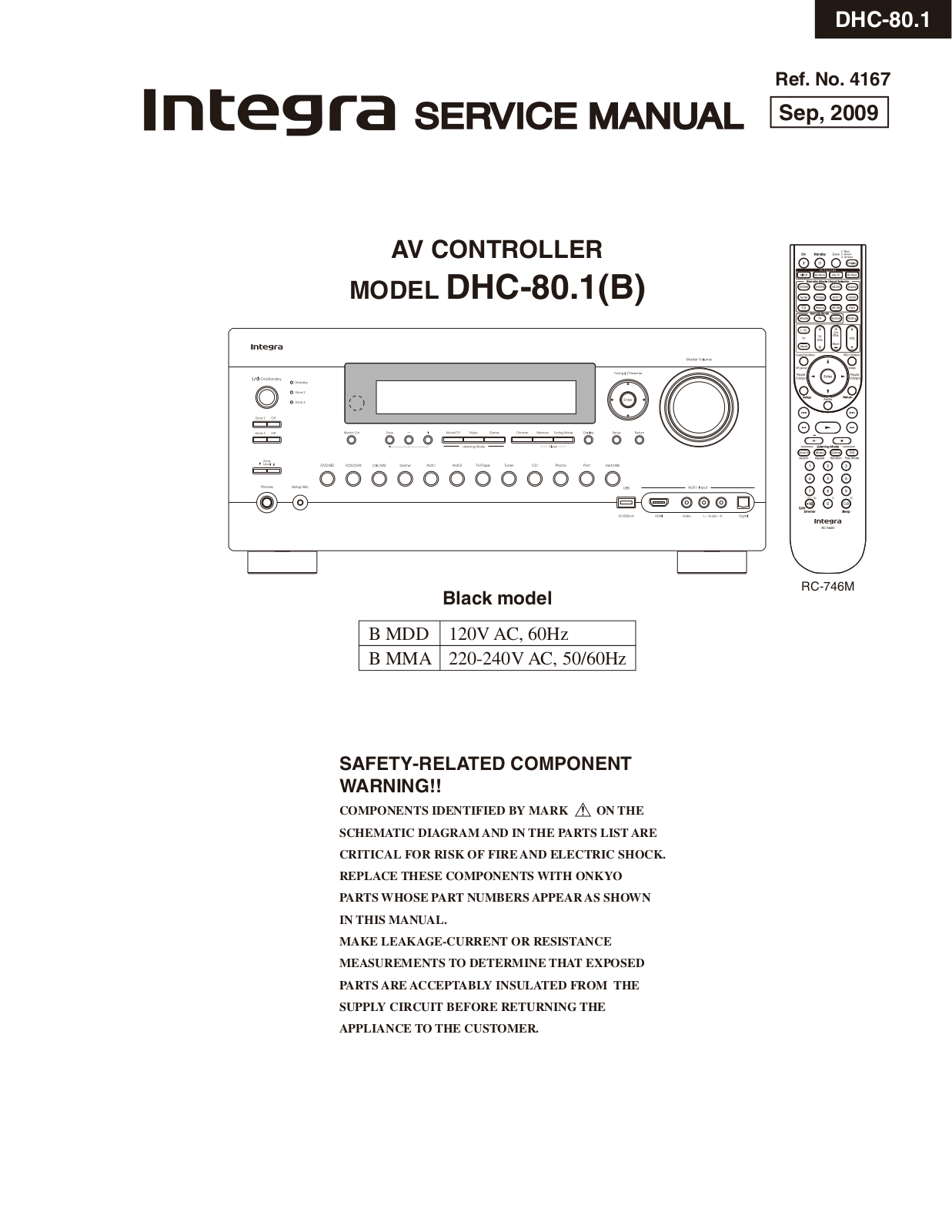 Integra DHC-80.1-B Service manual