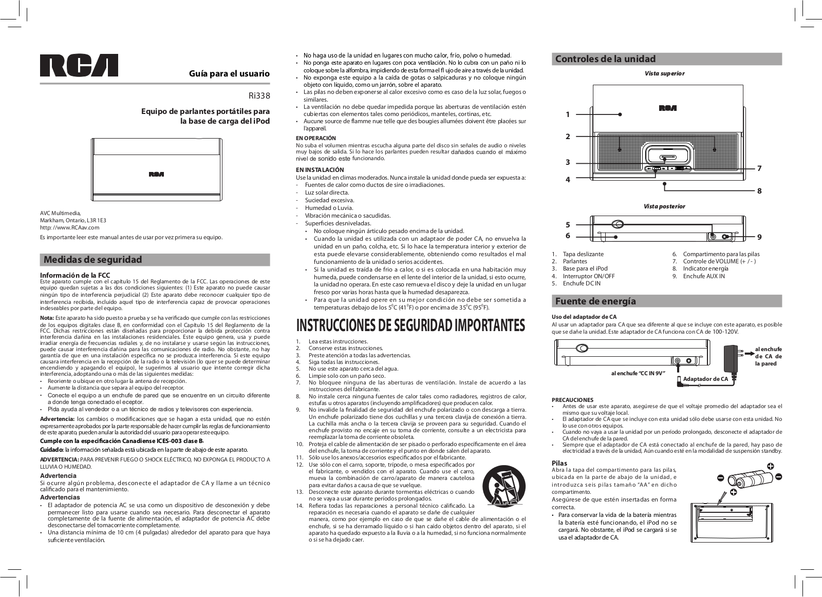 RCA Ri338 Owner's Manual