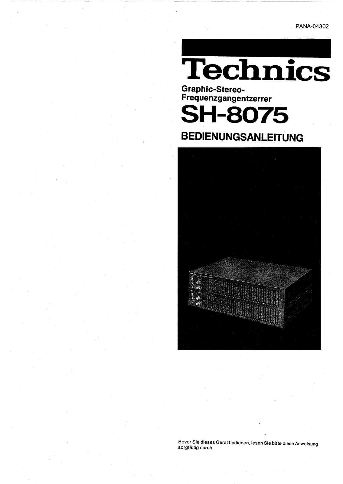 Technics SH-8075 Owners Manual