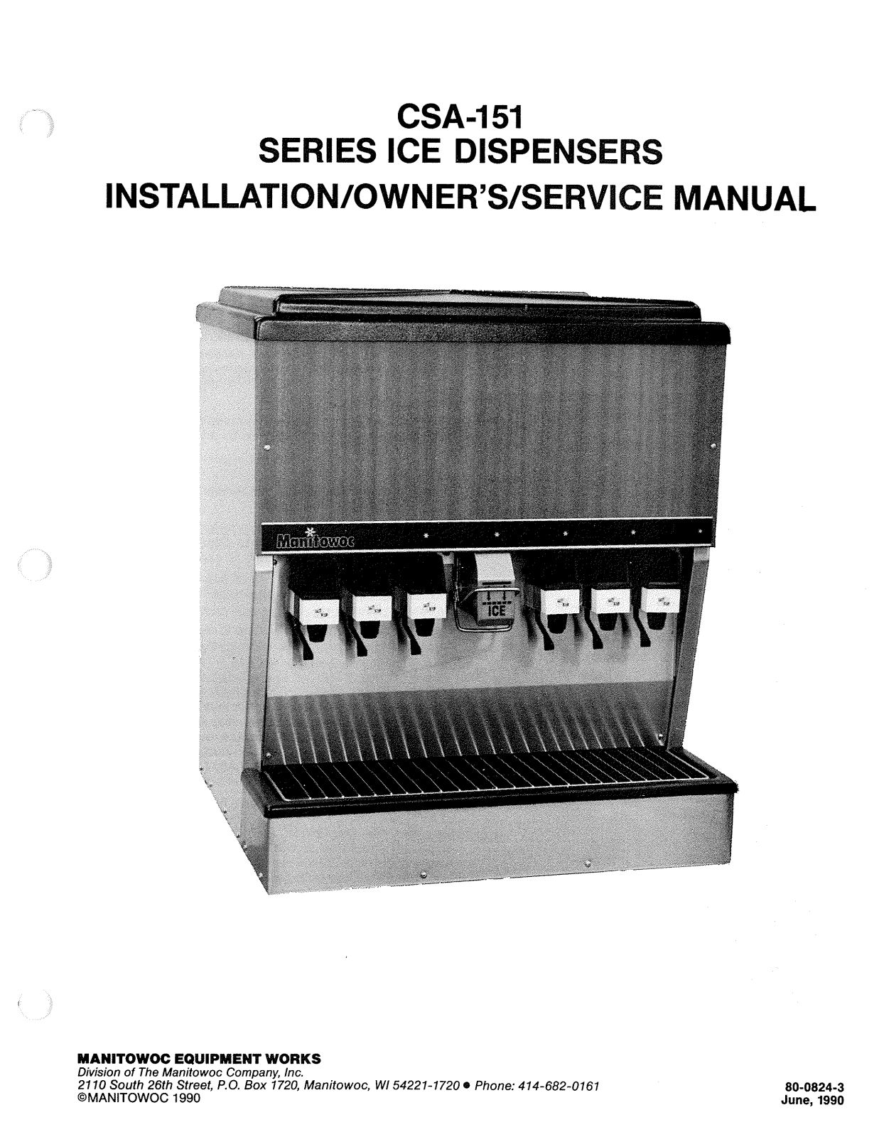 Manitowoc Ice CSA-151 User Manual