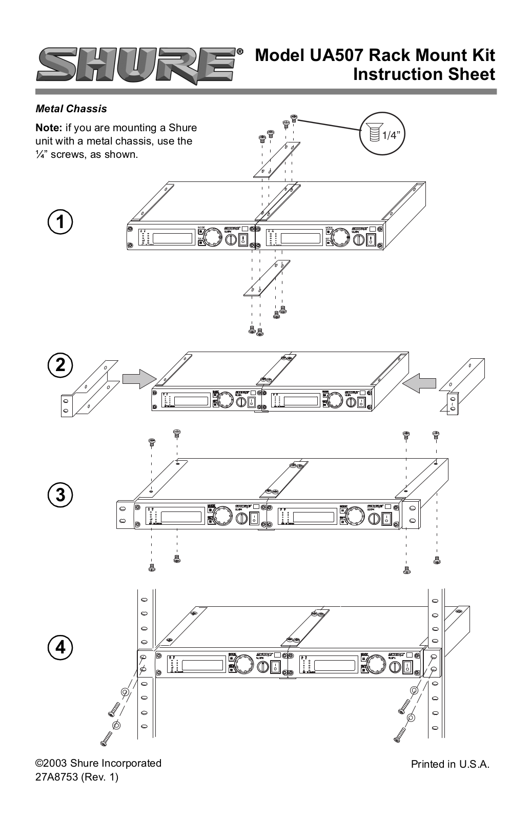 Shure UA507 User Manual