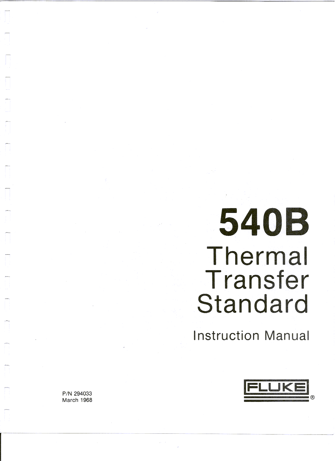 Fluke 540B Service manual