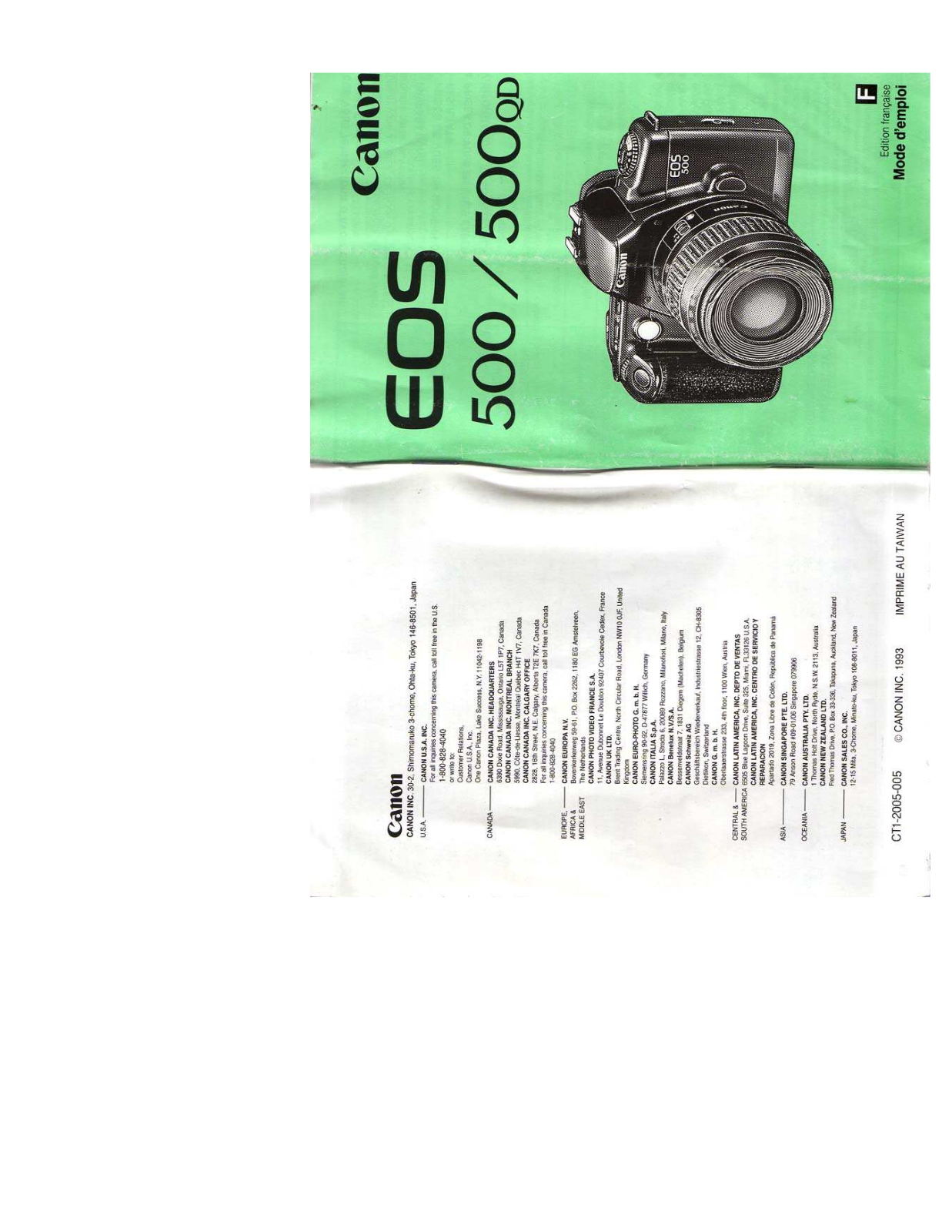 CANON EOS 500 N User Manual