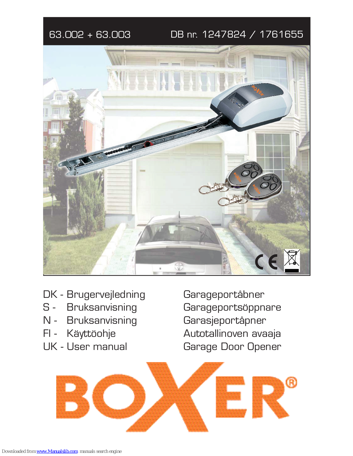 BOXER ZTGD-800, ZTGD IIII-800, ZTGD 1000NM, 63.002, 63.003 User Manual - ManualMachine.com