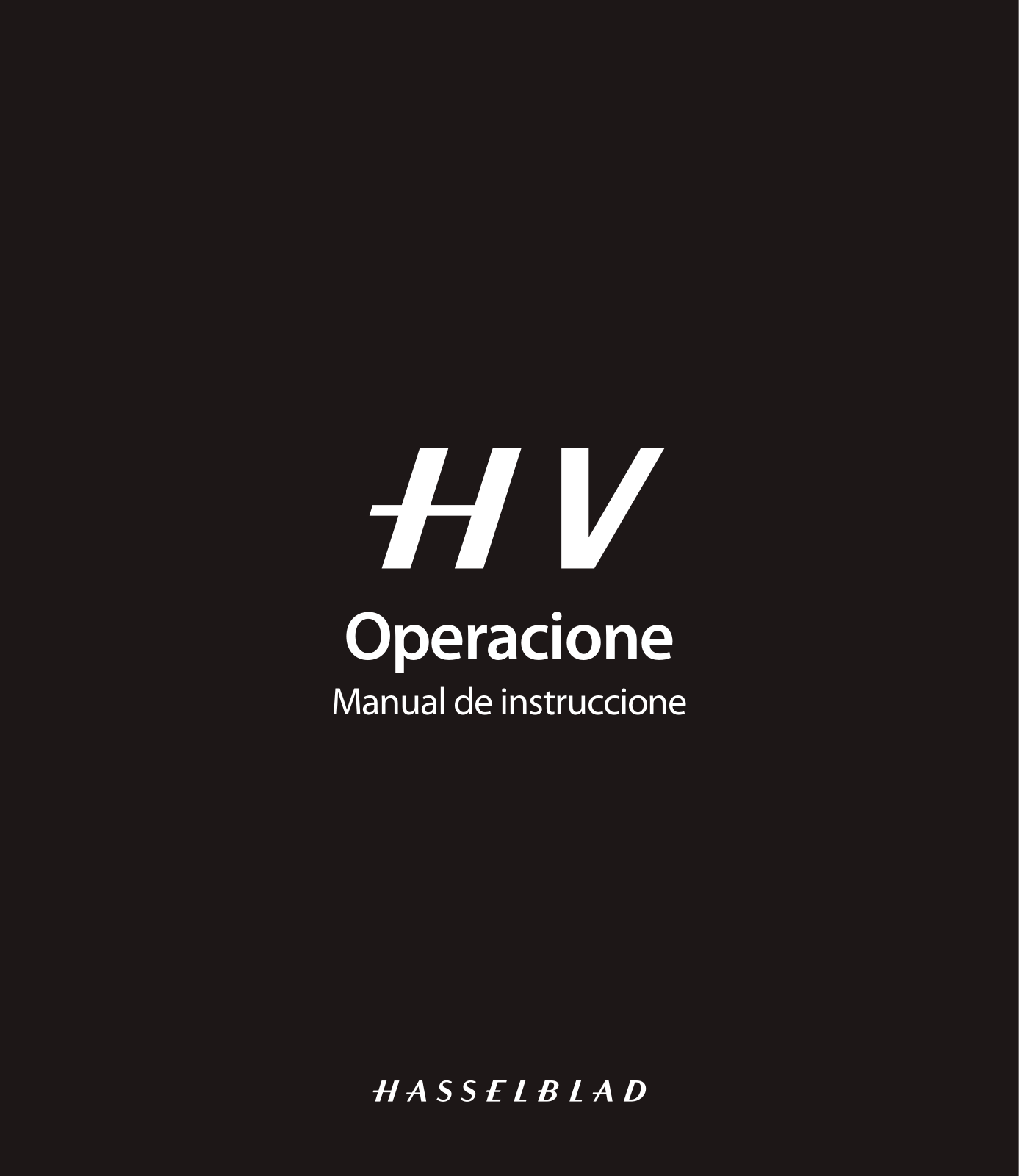 Hasselblad HV Instruction Manual