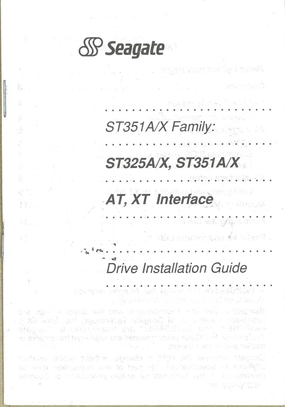 Seagate ST351A/X Manual - ManualMachine.com