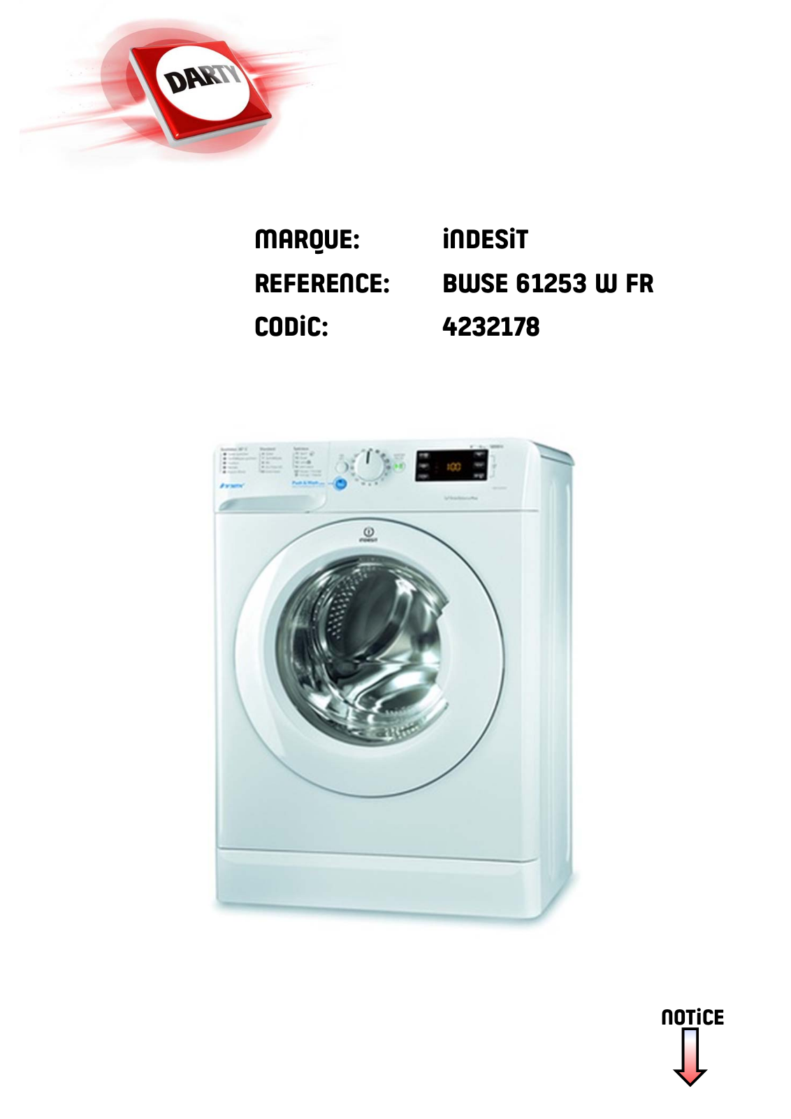 INDESIT BWSE 61253 W FR User Manual