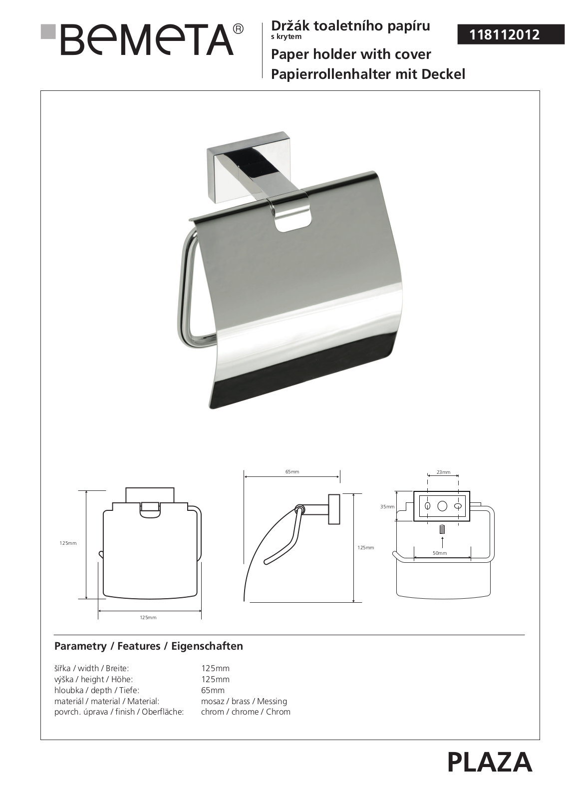 Bemeta Plaza 118112012 User guide