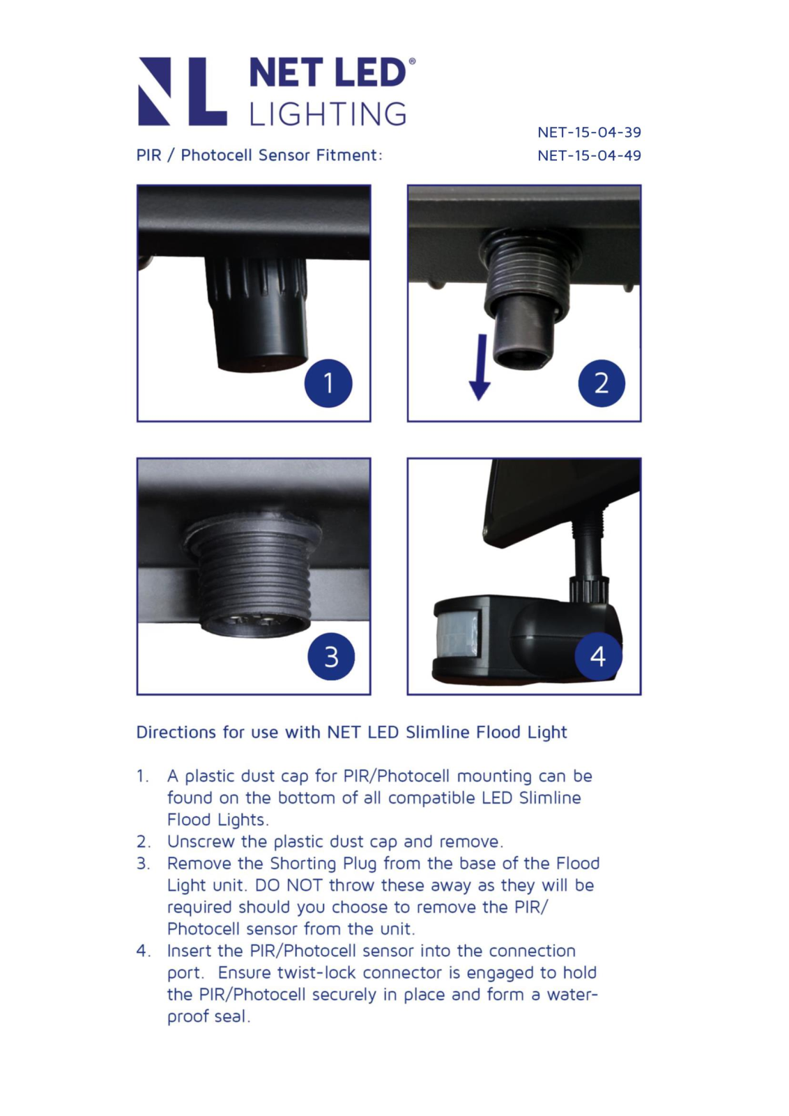 NET LED Lighting NET-15-04-39 Installation Instructions - ManualMachine.com