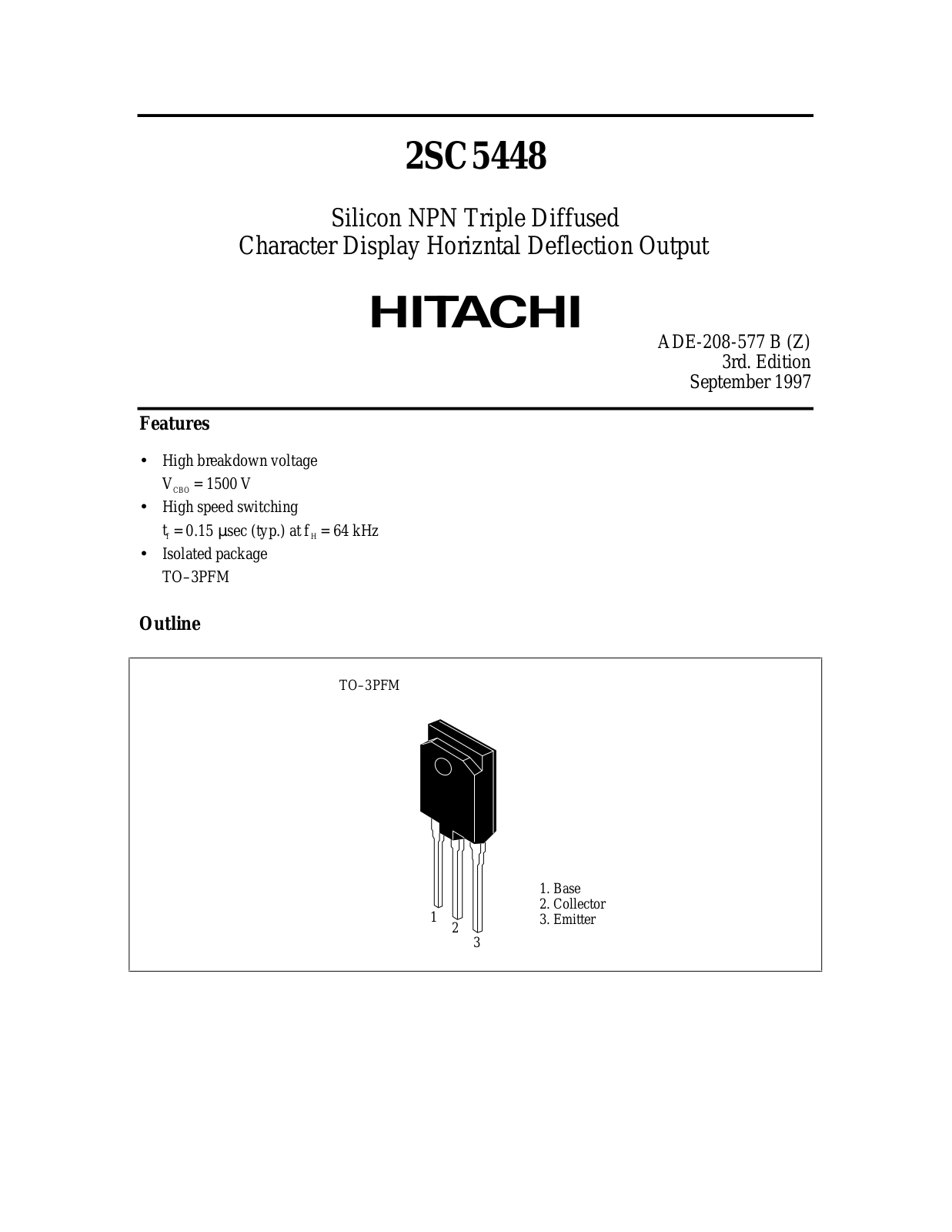 Datasheet 22sc5448 Datasheet - ManualMachine.com
