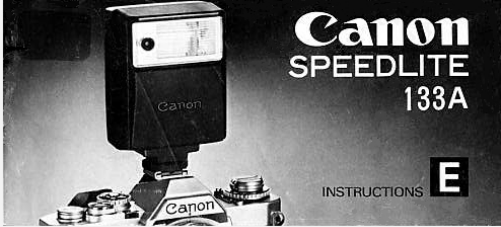 Canon Speedlite 133a Instruction Manual