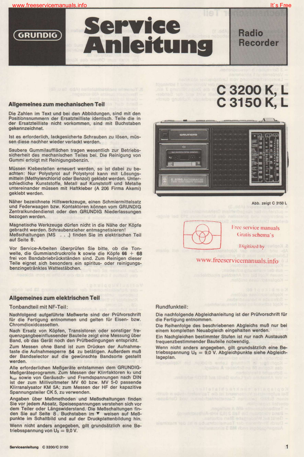 Grundig C-3200-K Service Manual
