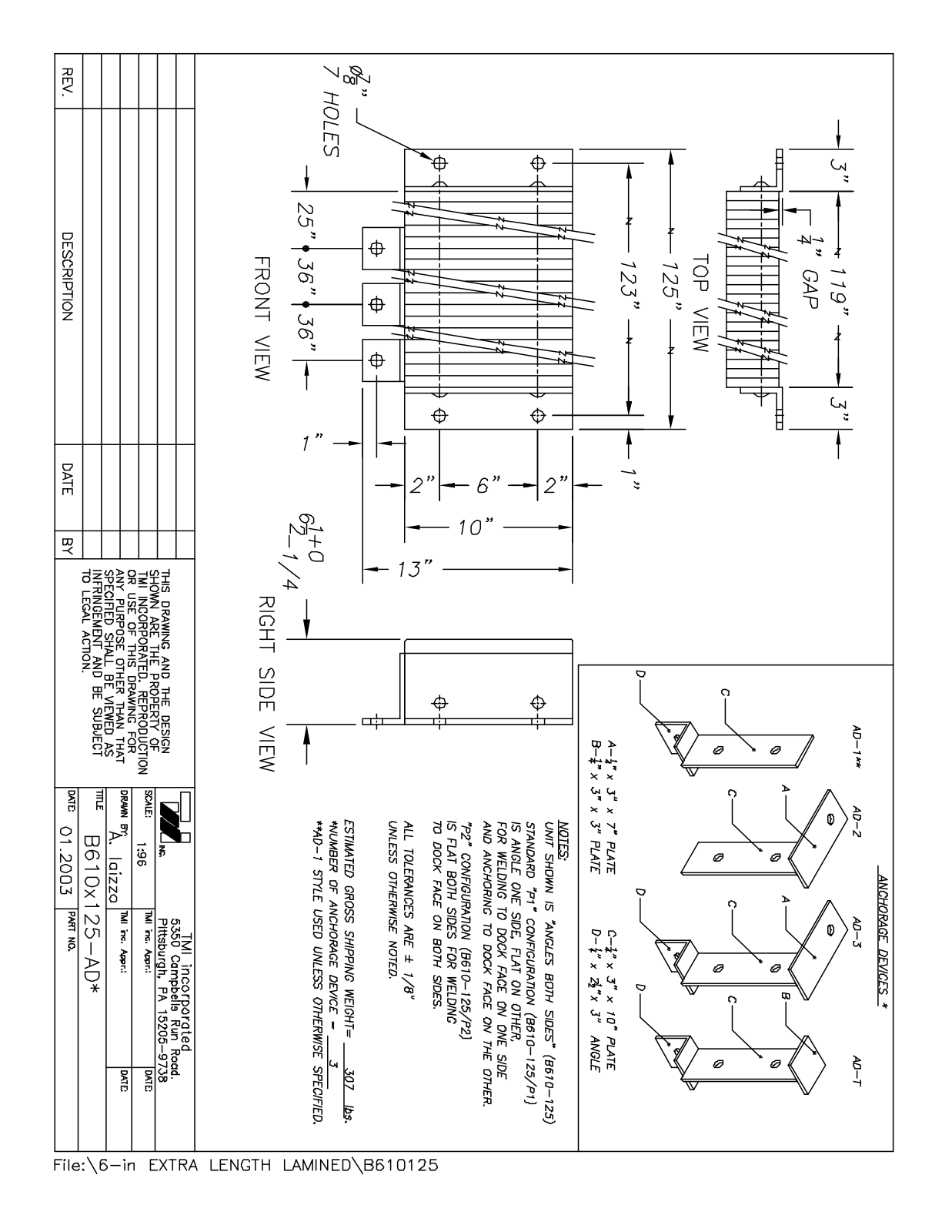 Tmi B610125 User Manual