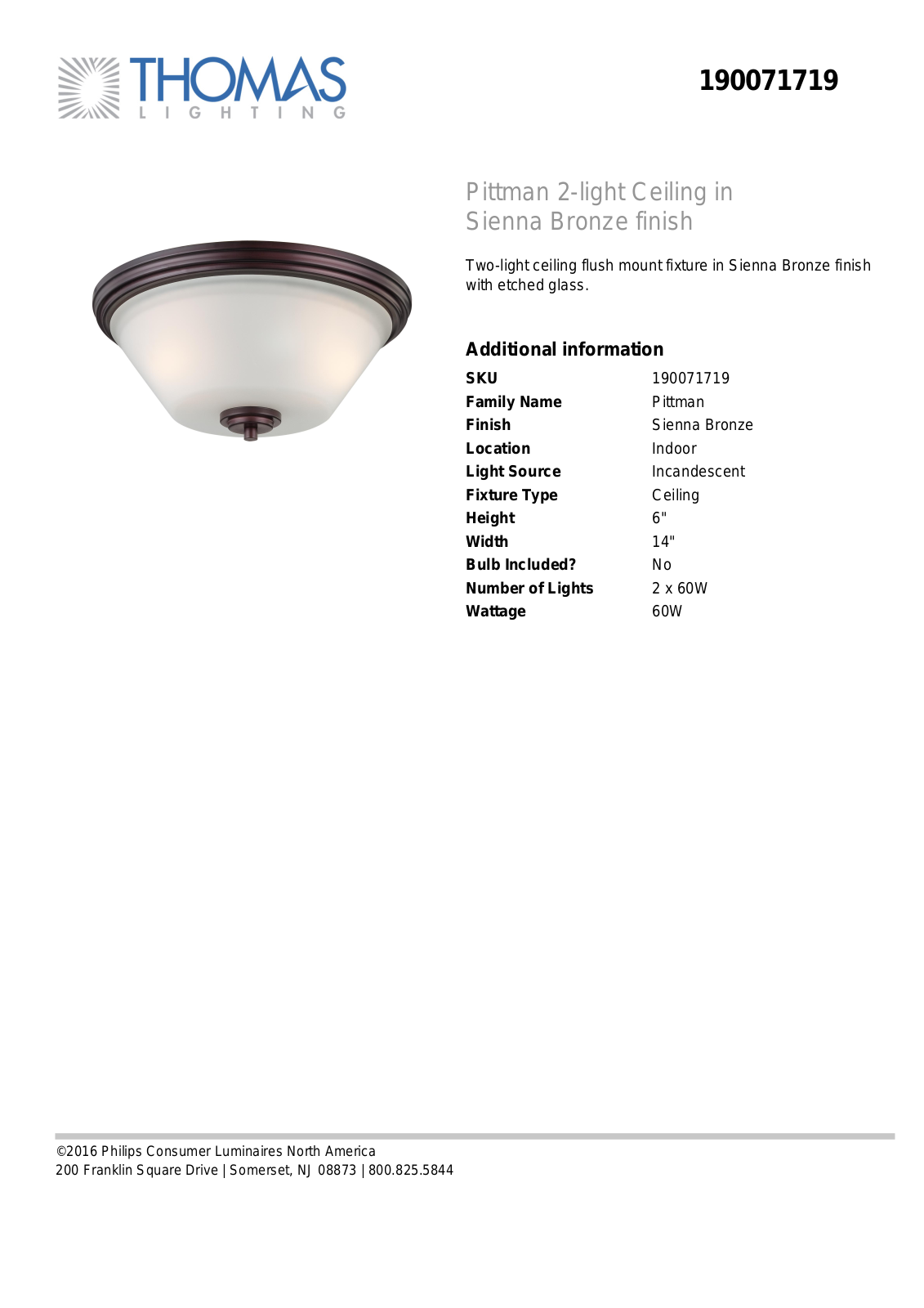 Thomas Lighting 190071719 User Manual - ManualMachine.com