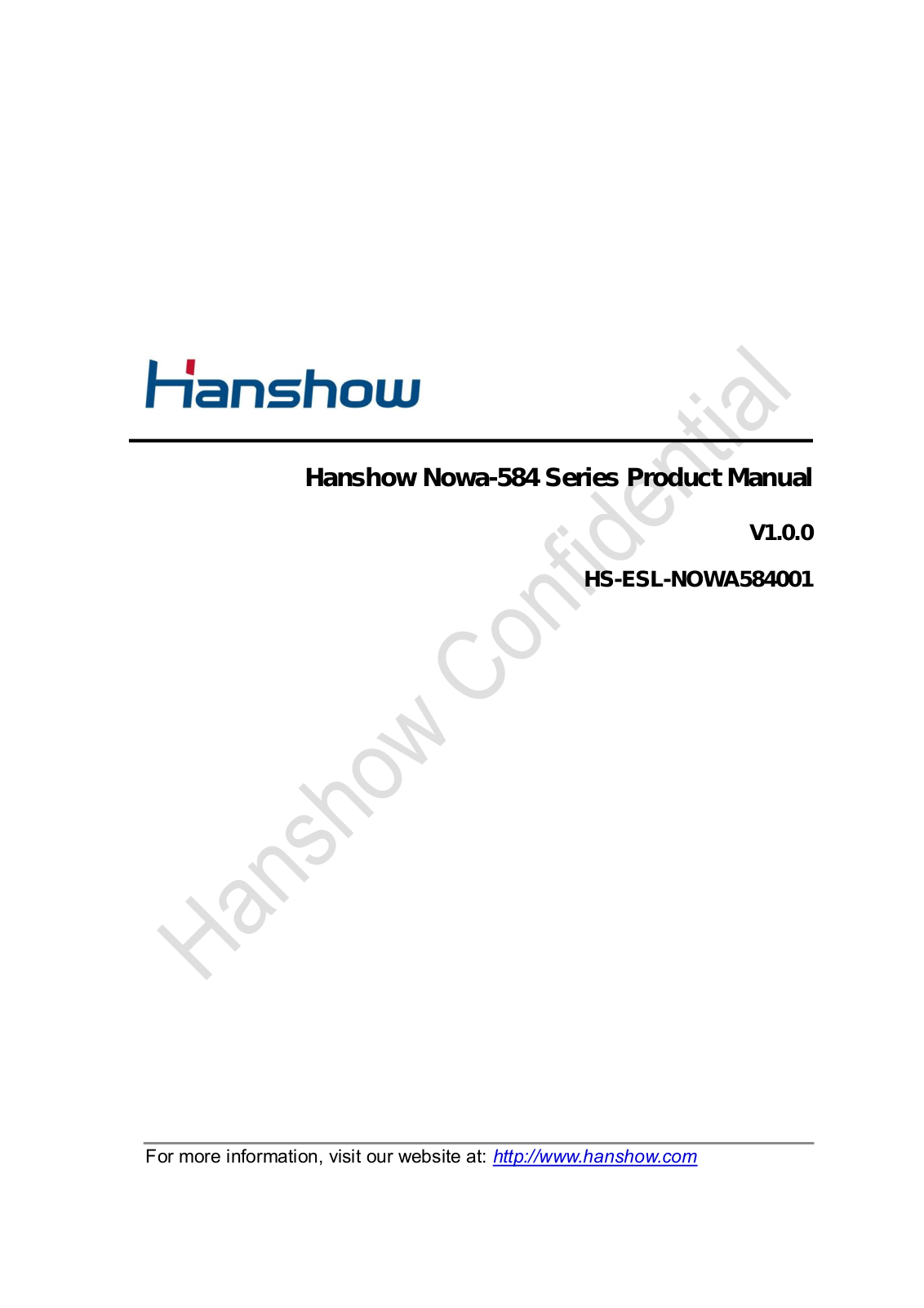 Zhejiang Hanshow Technology NOWA 584 User Manual