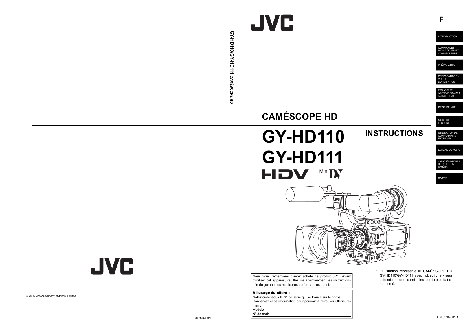 JVC GY-HD110 User Manual