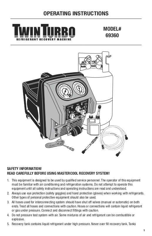 Mastercool 69360 User Manual