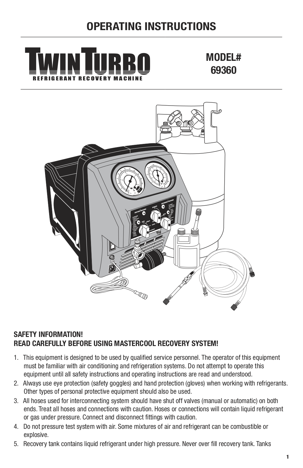 Mastercool 69360 User Manual