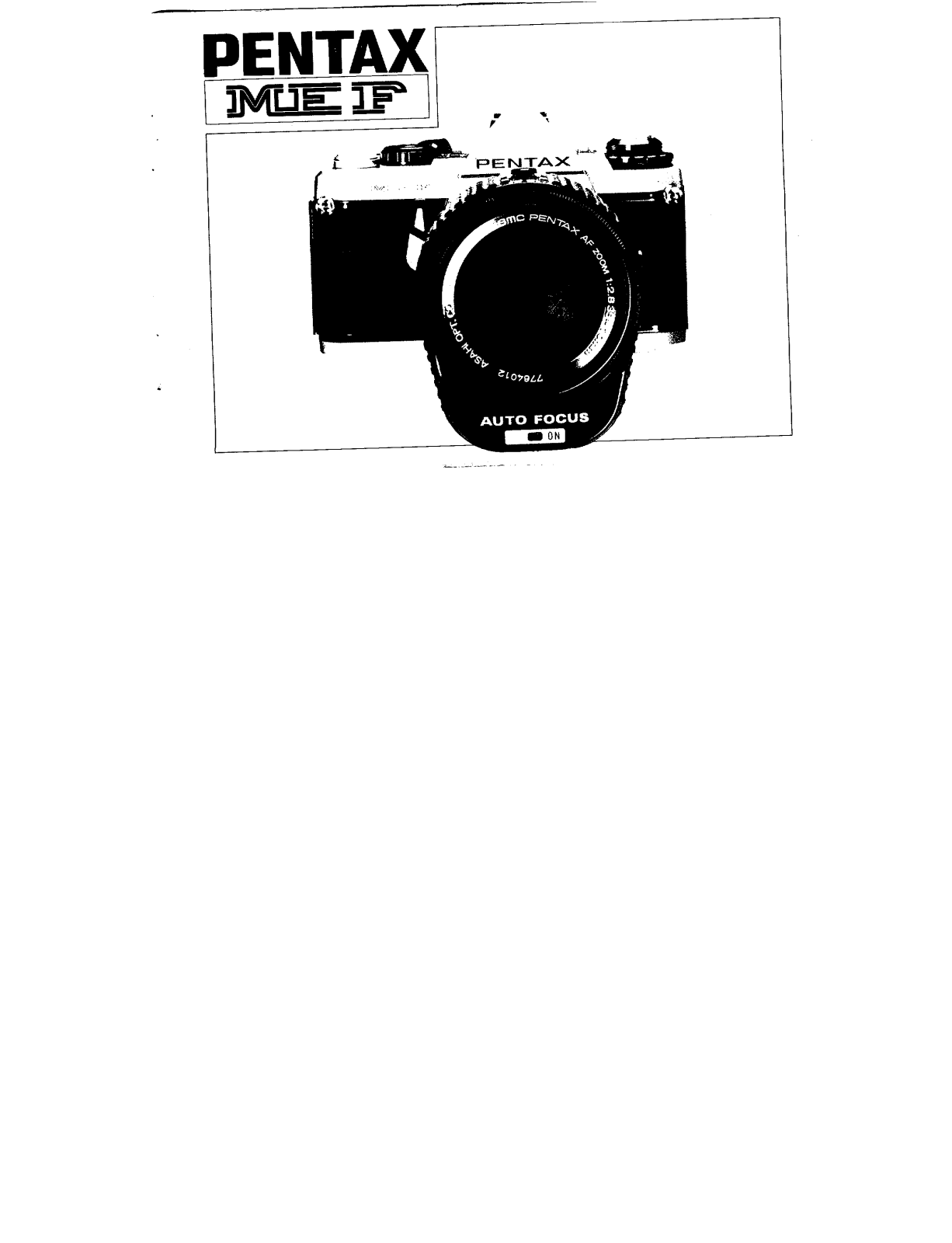 Pentax ME-F Instruction Manual