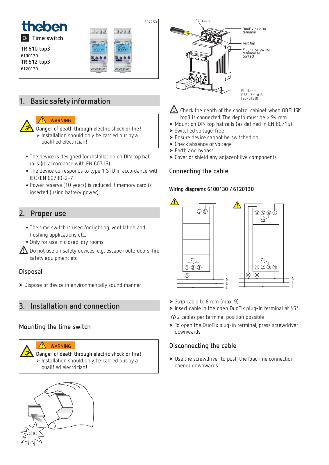 Theben TR 610 top3, TR 612 top3 User guide