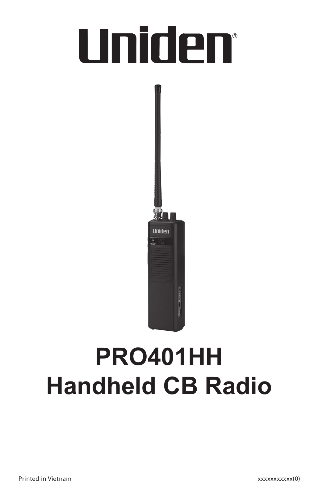 Uniden PRO401HH User Manual