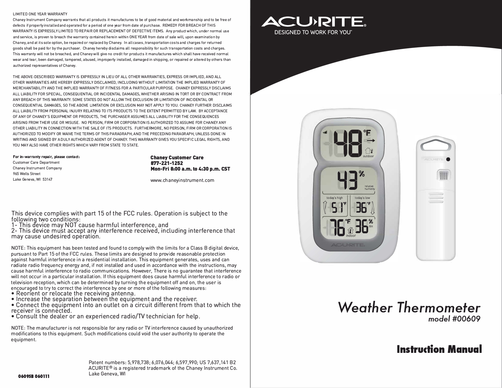 Acurite 00609 User manual