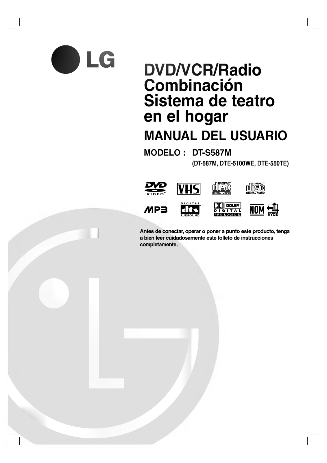 LG DT-587M Owner's Manual
