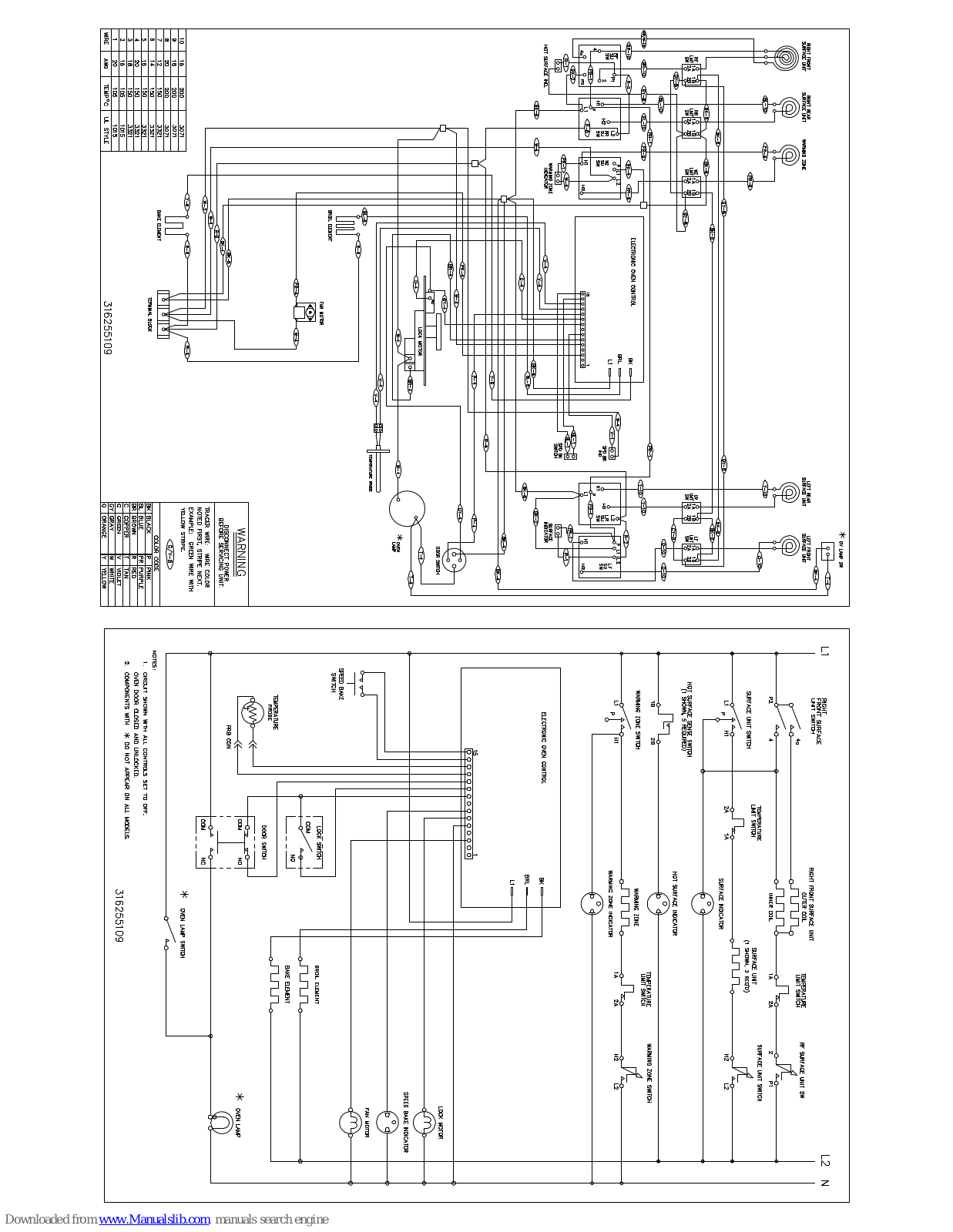 Frigidaire FEFL77ASD Wiring Diagram