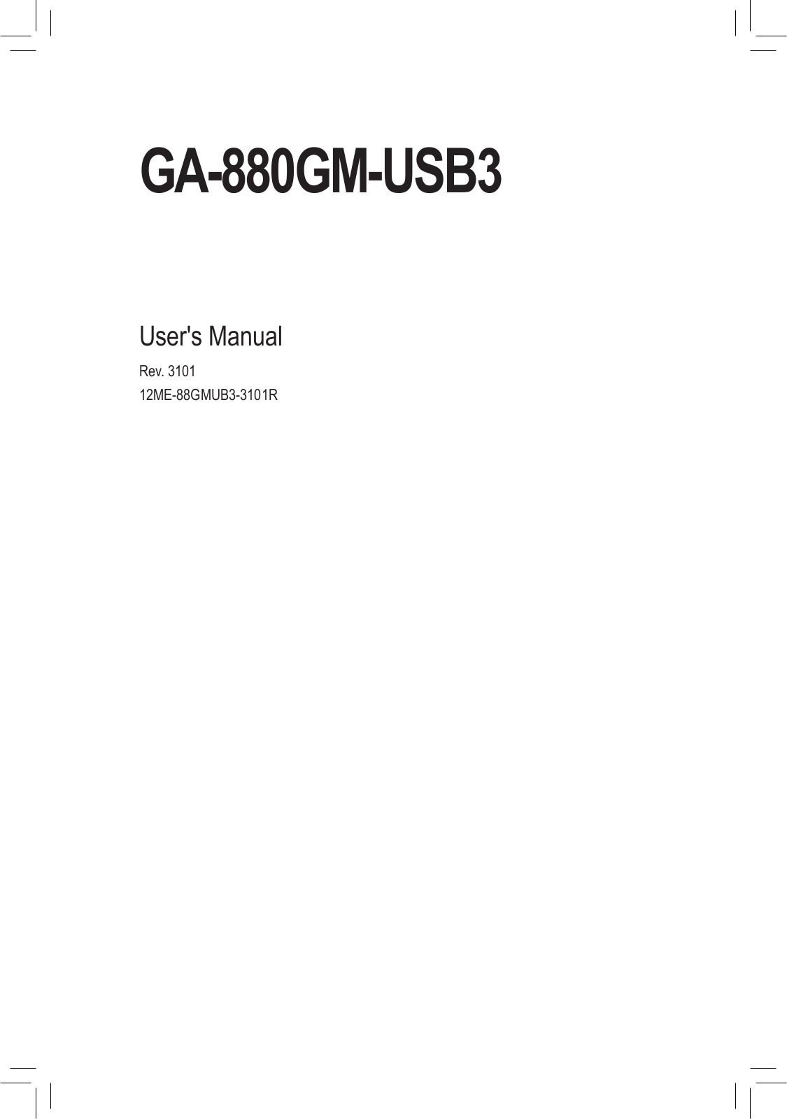 Gigabyte GA-880GM-USB3 (rev. 3.1) User Manual