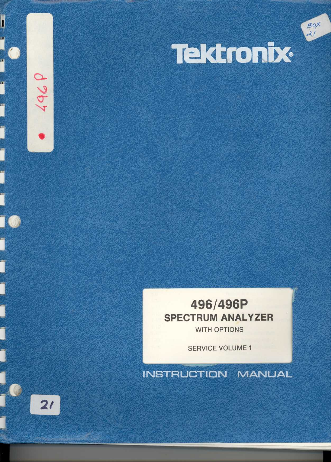 Tektronix 496P, 496 Service Manual